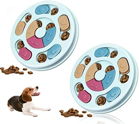 [2 חבילות] משחק פאזל אינטראקטיבי לטיפול בכלבים איקס 2 חלקים-אימון מודיעין ועזרה להאכלה איטית